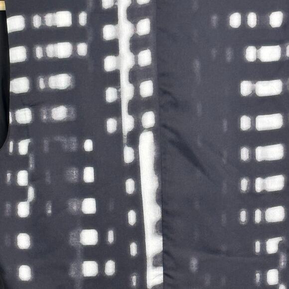 Banana Republic Size 16 Black White Abstract Print Ruffle Front Cascade Dress - Picture 6 of 8